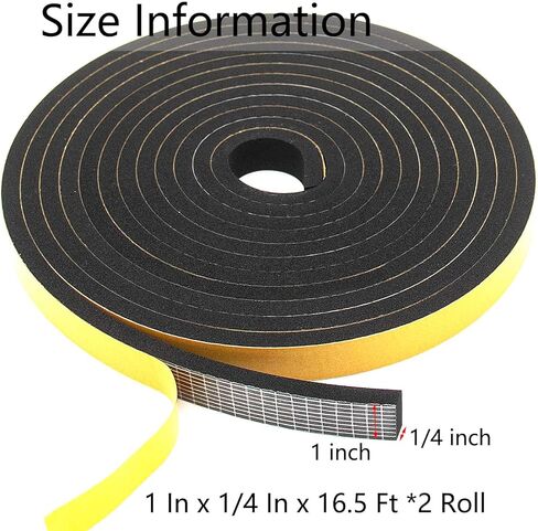 Weather Stripping Door Seal Strip, Strong Adhesive, Soundproof, Lightproof, Weatherproof Foam Tape Insulation Strip for Sliding Door, Front Door Frame, Windows (1/2 in x 1/4 in x 13Ft) in Kuwait