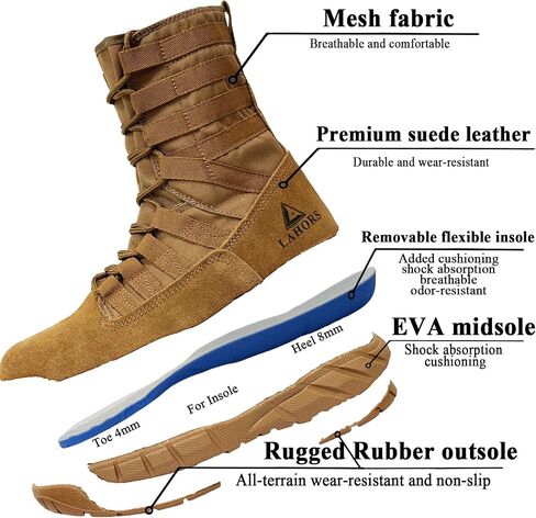 Lightweight Military Tactical Combat Boots Men Outdoor Hiking Desert Army Boots Breathable Male Jungle Shoes Man Side Zipper in Saudi Arabia