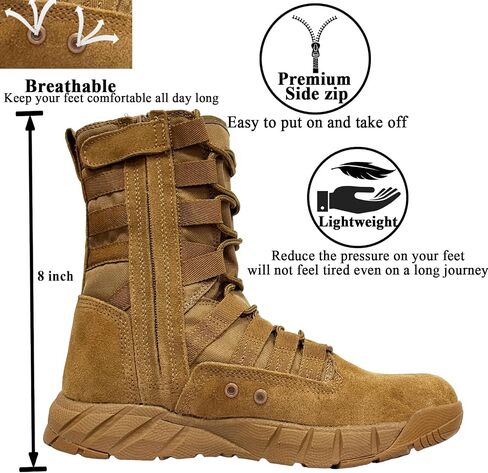 Lightweight Military Tactical Combat Boots Men Outdoor Hiking Desert Army Boots Breathable Male Jungle Shoes Man Side Zipper in Saudi Arabia