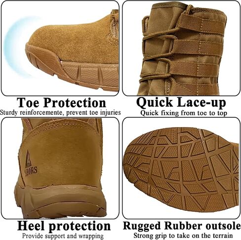 Lightweight Military Tactical Combat Boots Men Outdoor Hiking Desert Army Boots Breathable Male Jungle Shoes Man Side Zipper in Saudi Arabia