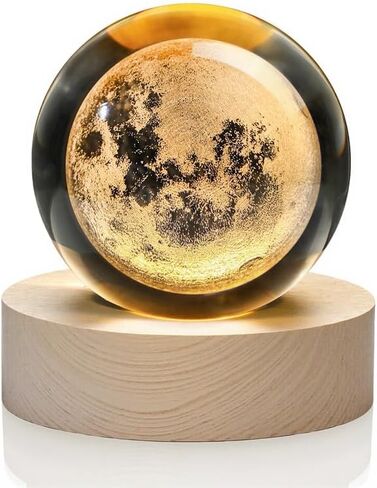 YU FENG 3D Carved Cat Crystal Ball with Luminous Base for Cat Lovers 2.36 Inches in Saudi Arabia