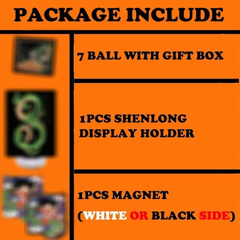 Anime Collectibles DBZ Ball,7 PCS Dragon Transparent Balls with Shenron Card,Keyring & 10 PCS Sticker,Resin Ball with Gift Box for Business Christmas Holiday and Birthday Home Decoration,Collectible in Saudi Arabia