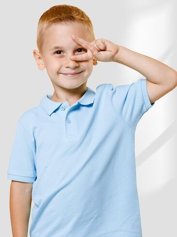 2 Pack Boys Polo Shirts Short Sleeve School Uniform Pique Polo Moisture Wicking Performance Polo for Kids 4T-14Y in Saudi Arabia