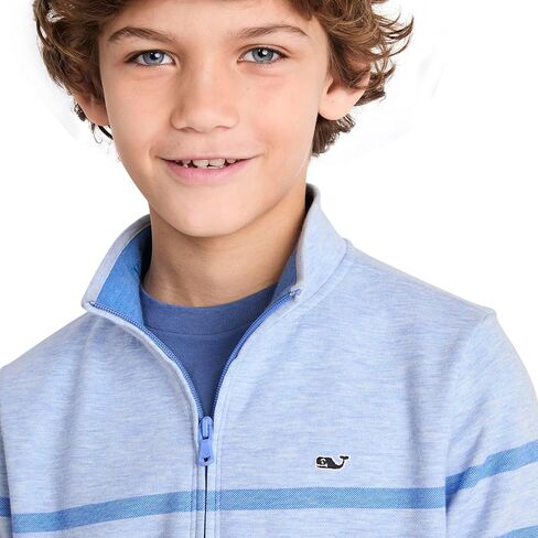 vineyard vines Boys' Breton Stripe Saltwater Quarter-Zip in Saudi Arabia