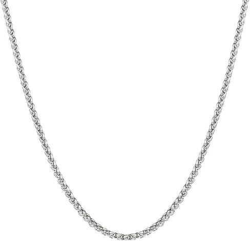 2.5mm/4mm Silver Stainless Steel Wheat Chain Necklace Jewelry for Men in Saudi Arabia