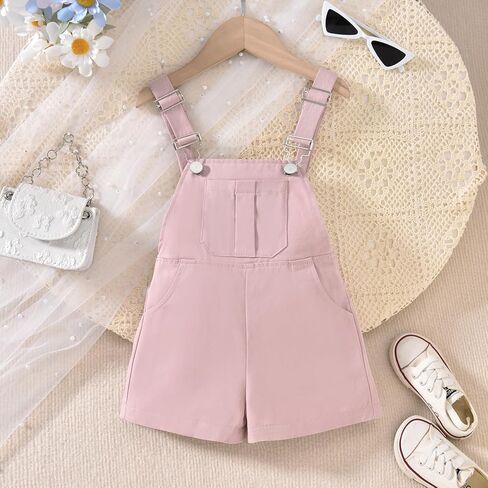 HINTINA Toddler Little Girl Summer Casual Loose Fit Adjustable Overall Shorts Rompers Bib Shortalls 2 Pieces Outfits in Saudi Arabia