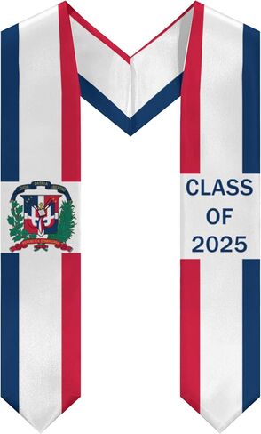 Country Flag Graduation Stole Class of 2025 V Shape Graduation Sash for High School & College Graduates in Saudi Arabia