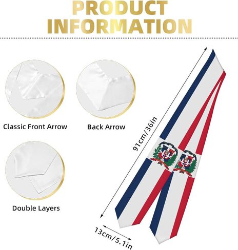 Country Flag Graduation Stole Class of 2025 V Shape Graduation Sash for High School & College Graduates in Saudi Arabia