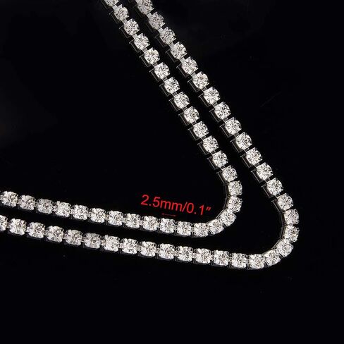 ZAYI 5 Yards 2.5MM Crystal Rhinestone Diamond Chain Trim, Rhinestones Clear Trimming Claw Chain for Crafts, Sewing, DIY, Jewelry, Wedding, Decoration (SS82.5mm, Gold) in Kuwait