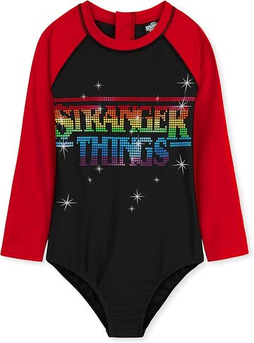 Stranger Things Girls Swimming Costume Summer Holiday Essentials Long Sleeve Childrens Swimwear in Saudi Arabia