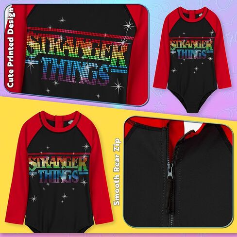 Stranger Things Girls Swimming Costume Summer Holiday Essentials Long Sleeve Childrens Swimwear in Saudi Arabia