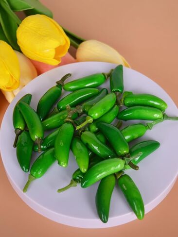60pcs Simulation Artificial Lifelike Small Chili Fake Vegetable Red Yellow Green Pepper for Home Kitchen Decoration (Multi Color) in Kuwait
