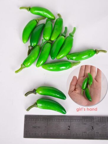 60pcs Simulation Artificial Lifelike Small Chili Fake Vegetable Red Yellow Green Pepper for Home Kitchen Decoration (Multi Color) in Kuwait