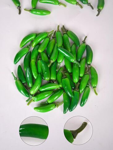 60pcs Simulation Artificial Lifelike Small Chili Fake Vegetable Red Yellow Green Pepper for Home Kitchen Decoration (Multi Color) in Kuwait