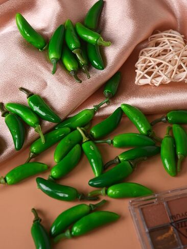 60pcs Simulation Artificial Lifelike Small Chili Fake Vegetable Red Yellow Green Pepper for Home Kitchen Decoration (Multi Color) in Kuwait