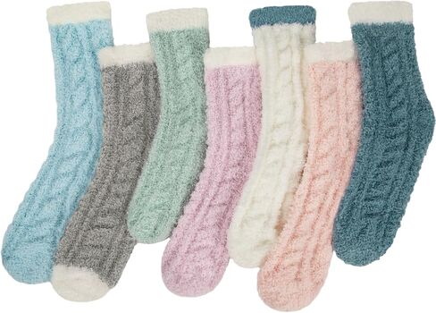 Womens Winter Fuzzy Socks Cozy Fluffy Sock Warm Fuzzy Christmas Socks for Women in Kuwait