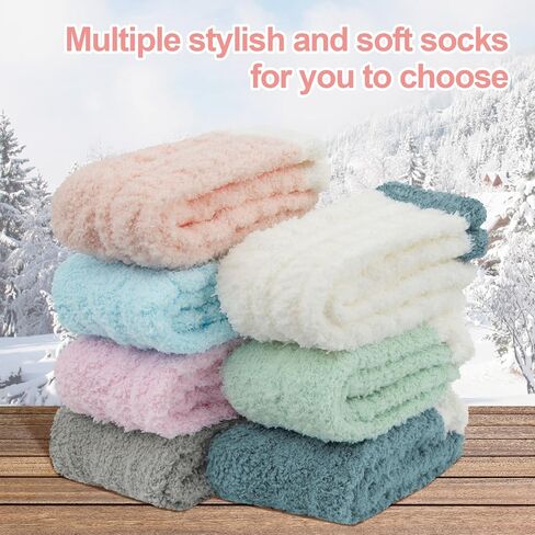 Womens Winter Fuzzy Socks Cozy Fluffy Sock Warm Fuzzy Christmas Socks for Women in Kuwait
