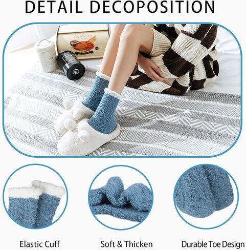 Womens Winter Fuzzy Socks Cozy Fluffy Sock Warm Fuzzy Christmas Socks for Women in Kuwait