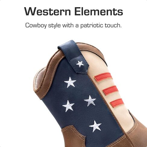 DREAM PAIRS Boys Girls Cowboy Boots Kids Western Riding Mid Calf Boots with Side Zipper (Toddler/Little Kid/Big Kid) in Kuwait