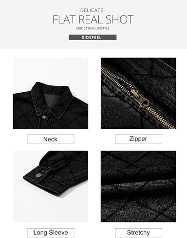 Sidefeel Women's Jean Jacket Long Sleeve Zimbaplatinum Overszied Denim Jackets Shacket Coat Fashion Spring Outfits 2025 in Saudi Arabia
