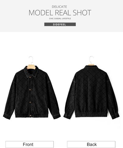 Sidefeel Women's Jean Jacket Long Sleeve Zimbaplatinum Overszied Denim Jackets Shacket Coat Fashion Spring Outfits 2025 in Saudi Arabia