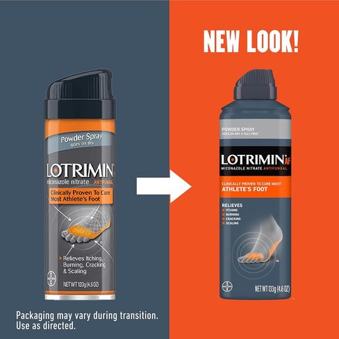 Lotrimin AF Athlete's Foot Powder Spray, Miconazole Nitrate 2%, Clinically Proven Effective Antifungal Treatment of Most AF, Jock Itch and Ringworm, 4.6 Ounce (Pack of 3) in Kuwait