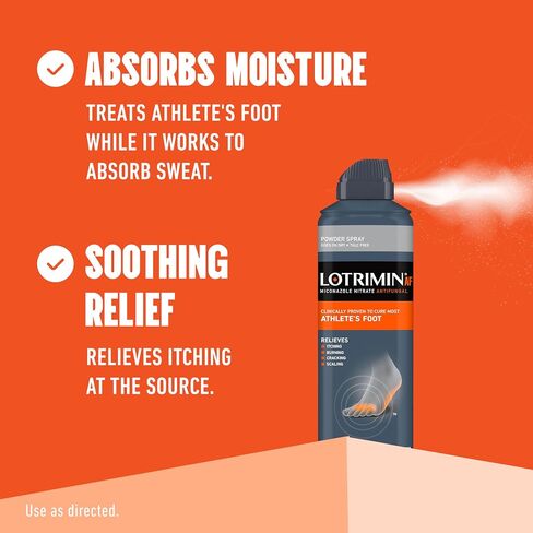Lotrimin AF Athlete's Foot Powder Spray, Miconazole Nitrate 2%, Clinically Proven Effective Antifungal Treatment of Most AF, Jock Itch and Ringworm, 4.6 Ounce (Pack of 3) in Kuwait