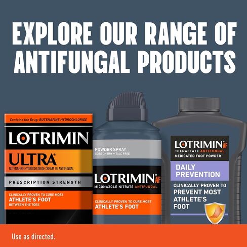 Lotrimin AF Athlete's Foot Powder Spray, Miconazole Nitrate 2%, Clinically Proven Effective Antifungal Treatment of Most AF, Jock Itch and Ringworm, 4.6 Ounce (Pack of 3) in Kuwait