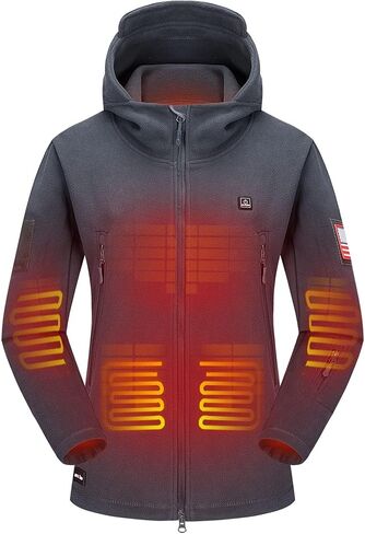 DEWBU Heated Jacket Polar Fleece with 12V Battery Pack Soft Fleece Electric Heating Hoodie for Women in Saudi Arabia
