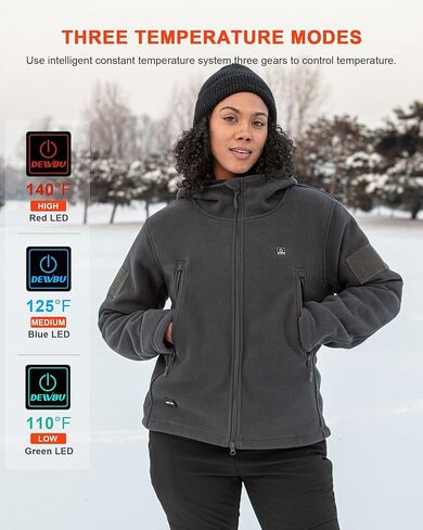 DEWBU Heated Jacket Polar Fleece with 12V Battery Pack Soft Fleece Electric Heating Hoodie for Women in Saudi Arabia