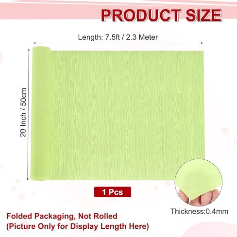 MECCANIXITY Crepe Paper Roll 7.5ft Long 20 Inch Wide for Wedding Ceremony Various Large Festivals Decoration, White in Saudi Arabia