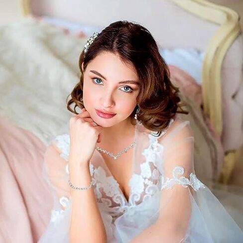 Silver Crystal Bridal Jewelry Set, Teardrop Dangle Earrings Rhinestone Necklace Bracelet for Bride Bridesmaid Crystal Bridal Wedding Party Jewelry Sets in Saudi Arabia