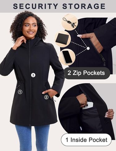 ROYAL MATRIX Women's Waterproof Rain Jacket Lightweight Hooded Breathable Windbreaker Softshell Jacket in Saudi Arabia