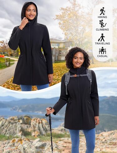ROYAL MATRIX Women's Waterproof Rain Jacket Lightweight Hooded Breathable Windbreaker Softshell Jacket in Saudi Arabia