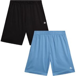 RBX Boys Athletic Shorts - 2 Pack Performance Stretch Mesh Boys Shorts for Running و Gym وكرة السلة والرياضة (الأحجام: 8-16)