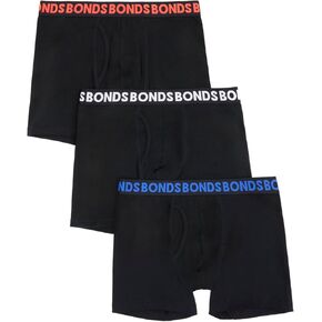 BONDS MEN MEN للملاكم الداخلي ملخصات حزمة ، ملخصات ملاكمة للرجال كل يوم ، ملابس داخلية متوسطة الطول ، مزج القطن ، 3 عبوات
