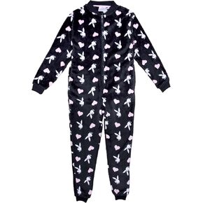 Playboy Women's Amazon الحصري Super Plush Sherpa المريح المريح أو أحجام Onesie S/M & L/XL