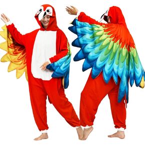 Unisex Adult Diamond Parrot Onesie One Piece Pajamas Animal Christmas Costume Homewear Sleepwear for Women men
