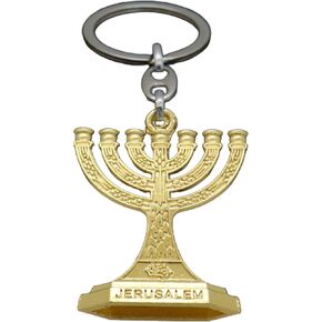 Traditional Menorah 7 Branch Jewish Candle Holder Keychain 12 Tribes Of Israel Jerusalem Temple Candlestick For Backpack 7 Branch Candle Holder