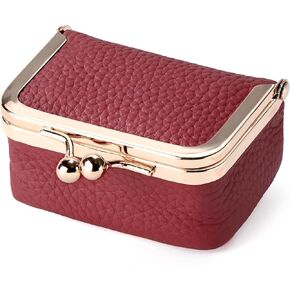 Zivyes Mini Jewelry Box Travel Small Coin Purse Case Case Highle Leather Leate Tiny (Blue)