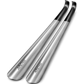 NINEMAX Shoe Horn Long Handle Metal 16.5" for Boot, Long Shoe Horns for Seniors for Men, Women (Pack of 2)