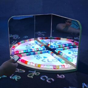 Sensory Interactive Play Corner – Adjustable Color Modes, Right-Angle Mirror & Fan-Shaped Light Guide – Ideal for Manipulative Play & Sensory Development for Kids