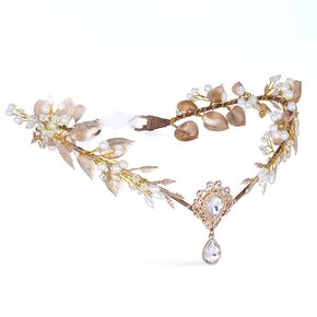 Mostory Gold Flower Flower Beamled - Renaissance Leaf Crown Woodland Elf Headpiece Forest Forer