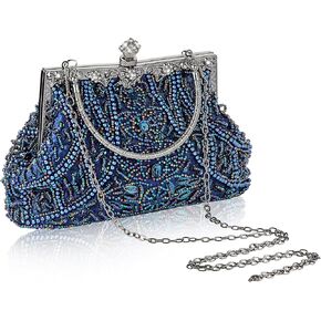 Amylove 1920s Vintage Beaded Clutch Evening Bag Formal 1920s Accessories for Women Wedding Party Gift