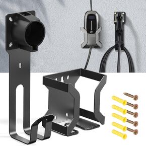 BMZX EV Charger Holder J1772, Wall Mount Kit for Electric Car Charger, SAE J1772 Cable Organizer, Nozzle Holster Dock & J-Hook for Charging Station