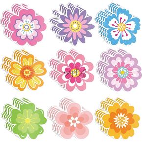 54 PCS Spring Flower Cutts Double Printed Paper Flower Decor