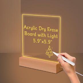 هدايا للنساء والرجال والفتيات - مصباح إضاءة ليلي مخصص DIY / لوحة رسائل مع قلم قابل للمسح، ديكور الغرفة/المنزل/المكتب، أفضل هدية لعيد الأم/عيد الأب/عيد الميلاد/الزفاف/الذكرى السنوية