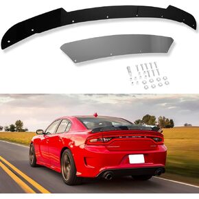 Bonbo Venom V1 Rear Wickerbill Spoiler Fits for Dodge Charger 2015-2023 SRT ScatPack Hellcat Daytona, Add-on Type 2-Piece Rear Wicker Bill Spoiler with RivNut Tool (Gloss Black)