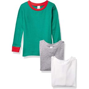 Marky G Apparel Toddler Snug-Fit Pajama Pajama Long Sleeve Crew Neck Top (حزمة 3)