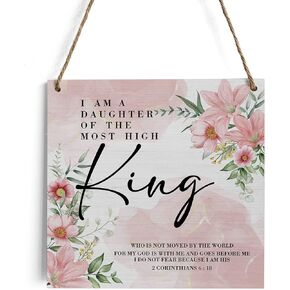 هدايا مسيحية ريفية للنساء، لافتة خشبية دينية، ديكور منزلي للمزرعة، ديكور معلق على الحائط، زهرة وردية ملهمة، لوحة فنية جدارية لتزيين غرفة الأطفال، الحمام، غرفة النوم، مزمور 46:5 in Kuwait